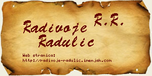 Radivoje Radulić vizit kartica